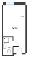 Студия № 9.23 Корп.: 1 , Секция 1  в ЖК Well