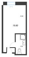 Студия № 9.22 Корп.: 1 , Секция 1  в ЖК Well