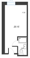 Студия № 9.13 Корп.: 1 , Секция 1  в ЖК Well