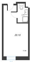 Студия № 4.132 Корп.: 1 , Секция 1  в ЖК Well