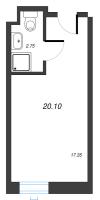 Студия № 9.37 Корп.: 1 , Секция 1  в ЖК Well