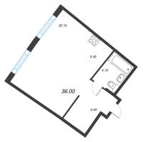 Студия № 309 Корп.: 1.10.1 , Секция 4  в ЖК Ягодное Река Парк