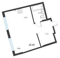 Студия № 139 Корп.: 1.10.1 , Секция 2  в ЖК Ягодное Река Парк