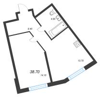 1 ккв № 141 Корп.: 1.12 , Секция 4  в ЖК Ягодное Река Парк