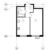 1 ккв № 522 Корп.: 1.11 , Секция 6  в ЖК Ягодное Река Парк