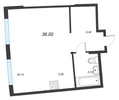 Студия № 152 Корп.: 1.10.1 , Секция 2  в ЖК Ягодное Река Парк