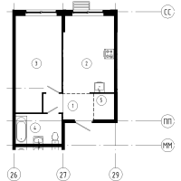 1 ккв № 539 Корп.: 1.11 , Секция 6  в ЖК Ягодное Река Парк