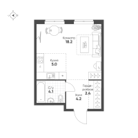 Студия № 403 Корп.: 1.11 , Секция 5  в ЖК Ягодное Река Парк