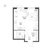 Студия № 738 Корп.: 1.11 , Секция 7  в ЖК Ягодное Река Парк