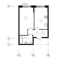 1 ккв № 8 Корп.: 1.11 , Секция 1  в ЖК Ягодное Река Парк