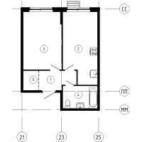 1 ккв № 444 Корп.: 1.11 , Секция 5  в ЖК Ягодное Река Парк