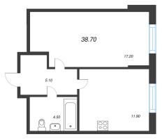 1 ккв № 6 Корп.: 1.12 , Секция 1  в ЖК Ягодное Река Парк