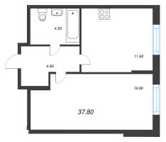 1 ккв № 95 Корп.: 1.12 , Секция 3  в ЖК Ягодное Река Парк