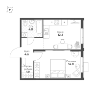 1 ккв № 667 Корп.: 1.10.2 , Секция 1  в ЖК Ягодное Река Парк