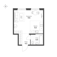 Студия № 420 Корп.: 1.11 , Секция 5  в ЖК Ягодное Река Парк