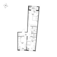 3 ккв (Евро) № 397 Корп.: 1.10.1 , Секция 5  в ЖК Ягодное Река Парк