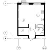 Студия № 209 Корп.: 1.11 , Секция 2  в ЖК Ягодное Река Парк