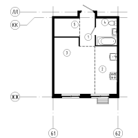 Студия № 663 Корп.: 1.11 , Секция 7  в ЖК Ягодное Река Парк