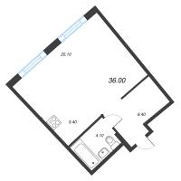 Студия № 382 Корп.: 1.10.1 , Секция 4  в ЖК Ягодное Река Парк