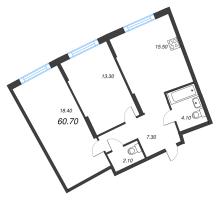 3 ккв (Евро) № 432 Корп.: 1.10.1 , Секция 5  в ЖК Ягодное Река Парк