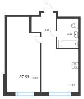 1 ккв № 258 Корп.: 1.12 , Секция 6  в ЖК Ягодное Река Парк