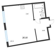 Студия № 131 Корп.: 1.10.1 , Секция 2  в ЖК Ягодное Река Парк