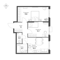 2 ккв № 583 Корп.: 1.10.2 , Секция 1  в ЖК Ягодное Река Парк