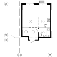 Студия № 711 Корп.: 1.11 , Секция 7  в ЖК Ягодное Река Парк