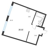 Студия № 251 Корп.: 1.10.1 , Секция 3  в ЖК Ягодное Река Парк