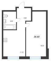 1 ккв № 217 Корп.: 1.12 , Секция 5  в ЖК Ягодное Река Парк