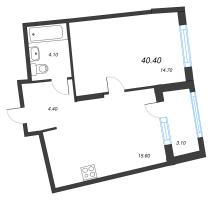2 ккв (Евро) № 136 Корп.: 1.10.1 , Секция 2  в ЖК Ягодное Река Парк