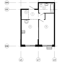 1 ккв № 494 Корп.: 1.11 , Секция 6  в ЖК Ягодное Река Парк