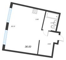 Студия № 189 Корп.: 1.10.1 , Секция 3  в ЖК Ягодное Река Парк