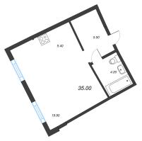 Студия № 17 Корп.: 1.10.1 , Секция 1  в ЖК Ягодное Река Парк