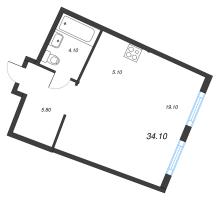 Студия № 275 Корп.: 1.10.1 , Секция 3  в ЖК Ягодное Река Парк