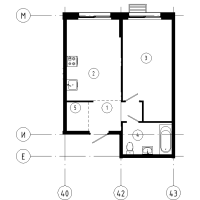 1 ккв № 210 Корп.: 1.11 , Секция 2  в ЖК Ягодное Река Парк