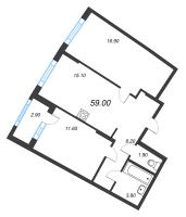 3 ккв (Евро) № 288 Корп.: 1.10.1 , Секция 4  в ЖК Ягодное Река Парк