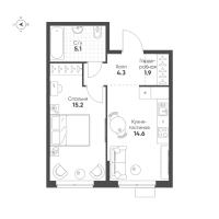 1 ккв № 88 Корп.: 1.11 , Секция 1  в ЖК Ягодное Река Парк