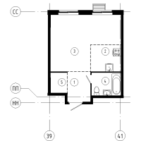 Студия № 582 Корп.: 1.11 , Секция 6  в ЖК Ягодное Река Парк