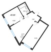 2 ккв № 10 Корп.: 1.10.1 , Секция 1  в ЖК Ягодное Река Парк