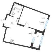 2 ккв (Евро) № 206 Корп.: 1.10.1 , Секция 3  в ЖК Ягодное Река Парк