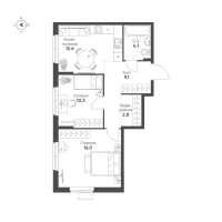 2 ккв № 269 Корп.: 1.11 , Секция 3  в ЖК Ягодное Река Парк