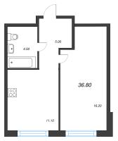1 ккв № 221 Корп.: 1.12 , Секция 5  в ЖК Ягодное Река Парк