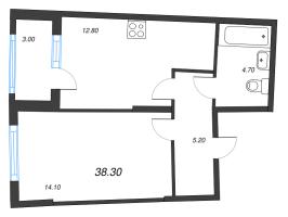 1 ккв № 113 Корп.: 1.10.1 , Секция 2  в ЖК Ягодное Река Парк