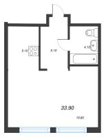 Студия № 540 Корп.: 1.10.1 , Секция 7  в ЖК Ягодное Река Парк