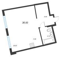 Студия № 130 Корп.: 1.10.1 , Секция 2  в ЖК Ягодное Река Парк
