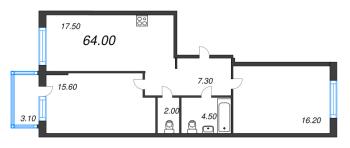 3 ккв (Евро) № 92 Корп.: 1.12 , Секция 3  в ЖК Ягодное Река Парк