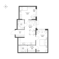 3 ккв (Евро) № 271 Корп.: 1.11 , Секция 3  в ЖК Ягодное Река Парк