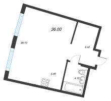Студия № 190 Корп.: 1.10.1 , Секция 3  в ЖК Ягодное Река Парк