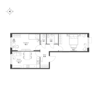 3 ккв (Евро) № 275 Корп.: 1.11 , Секция 3  в ЖК Ягодное Река Парк